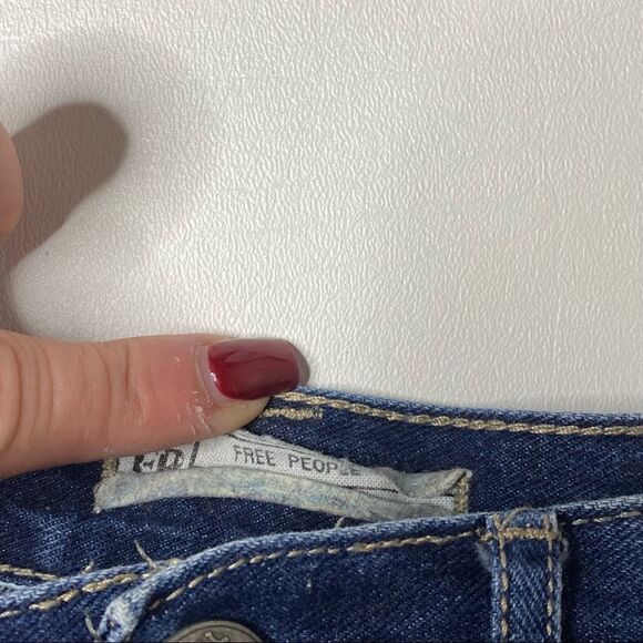 Free People | Factory Distressed High Rise Denim Shorts - Picture 2 of 3